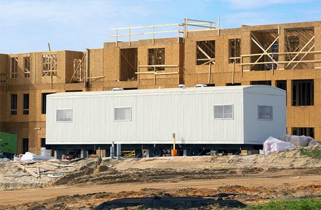 construction office trailers for rent at a building site in Milton